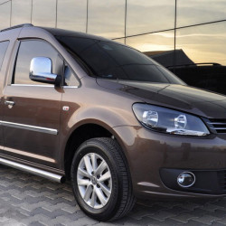 Бічні труби BB001 (2 шт., нерж) d60, Стандартна база для Volkswagen Caddy 2010-2015рр