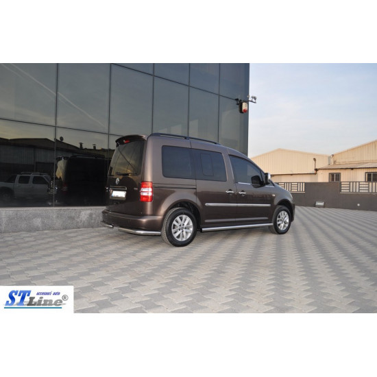 Бічні труби BB001 (2 шт., нерж) d42, Maxi база для Volkswagen Caddy 2010-2015рр