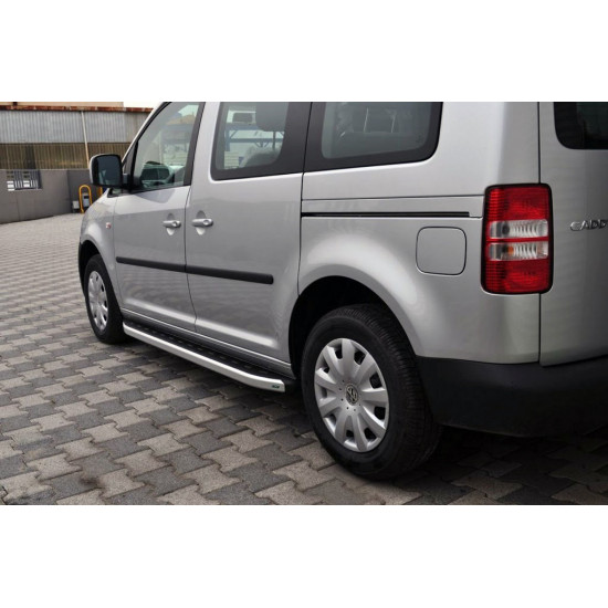 Бокові пороги Fullmond (2 шт., алюм) Максі база для Volkswagen Caddy 2010-2015рр