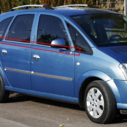 Зовнішня окантовка вікон (4 шт, нерж) для Opel Meriva 2002-2010 рр