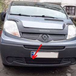 Зимова нижня накладка на решітку (під номером) 2001-2007, Глянцева для Renault Trafic рр