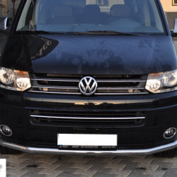 Нижня одинарна губа (нерж) 60 мм для Volkswagen T5 2010-2015 рр