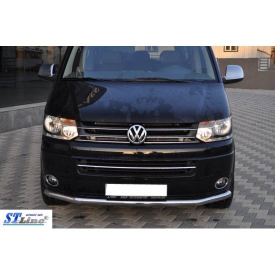 Нижня одинарна губа (нерж) 60 мм для Volkswagen T5 2010-2015 рр