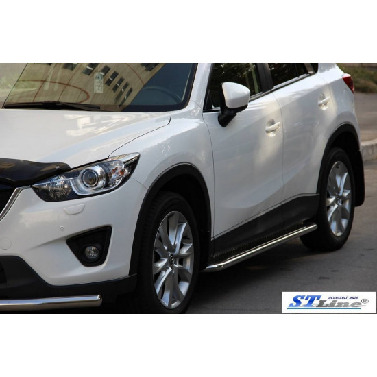 Бокові пороги KB001 (нерж) 42 мм для Mazda CX-3 2015-2024 рр