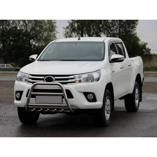 Передній захист QT008 (нерж) для Toyota Hilux 2015-2024 рр