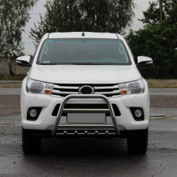 Передній захист QT008 (нерж) для Toyota Hilux 2015-2024 рр