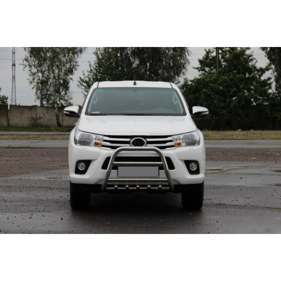 Передній захист QT008 (нерж) для Toyota Hilux 2015-2024 рр