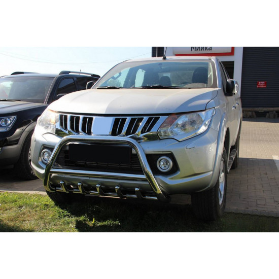 Кенгурятник WT003 (нерж) для Mitsubishi L200 2015-2024 рр