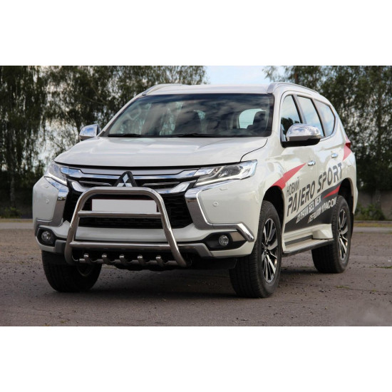 Кенгурятник WT008 (нерж) для Mitsubishi Pajero Sport 2015-2024 рр