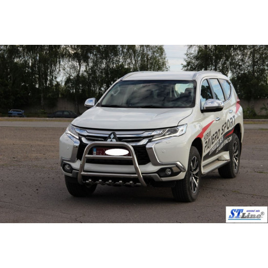 Кенгурятник WT008 (нерж) для Mitsubishi Pajero Sport 2015-2024 рр