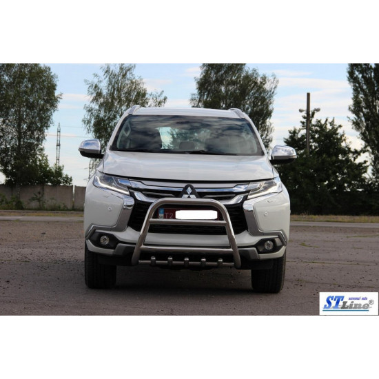 Кенгурятник WT008 (нерж) для Mitsubishi Pajero Sport 2015-2024 рр