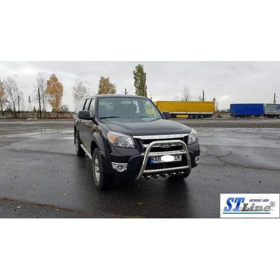 Кенгурятник QT008 (нерж) для Ford Ranger 2007-2011 рр