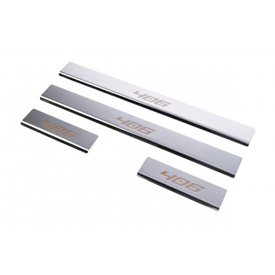 Накладки на пороги Carmos (4 шт, нерж.) для Peugeot 406 Накладки на пороги Carmos (4 шт, нерж.) для Peugeot 406