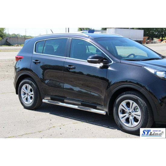 Бічні труби BB002 (2 шт., нерж) для Kia Sportage 2015-2021 рр