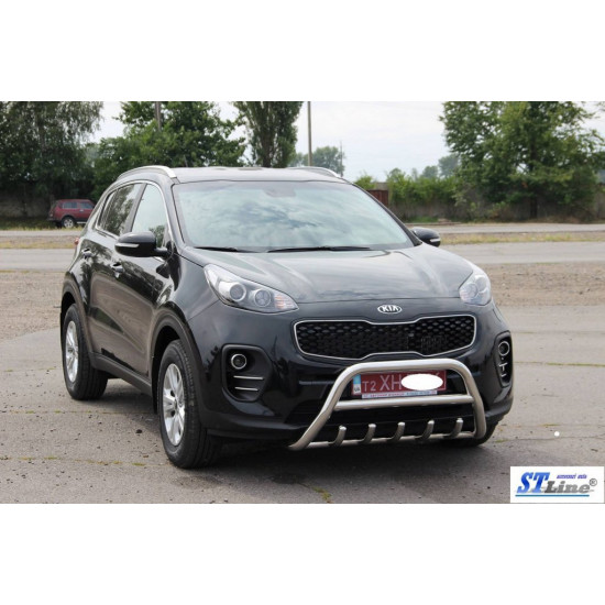 Кенгурятник WT003 (нерж) для Kia Sportage 2015-2021 рр