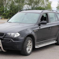 Бокові пороги KB001 (нерж) 42 мм для BMW X3 E-83 2003-2010 рр