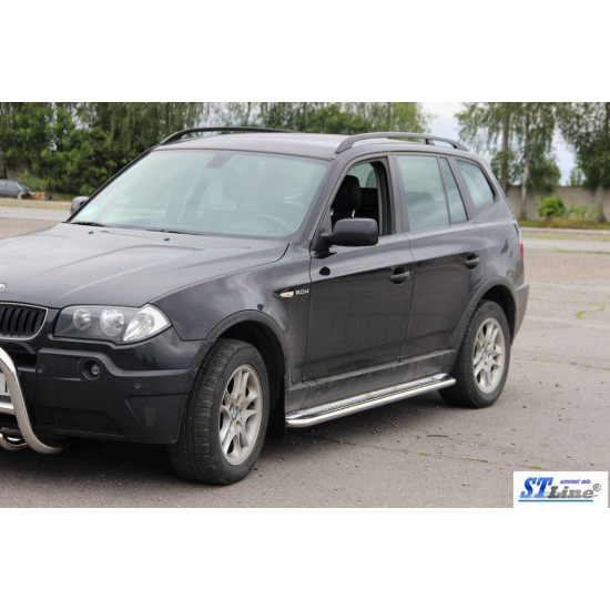 Бокові пороги KB001 (нерж) 51 мм для BMW X3 E-83 2003-2010 рр