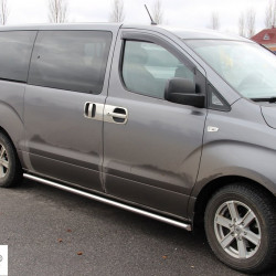 Бічні труби BB001 (2 шт., нерж.) 51 мм для Hyundai H200, H1, Starex 2008-2024 рр