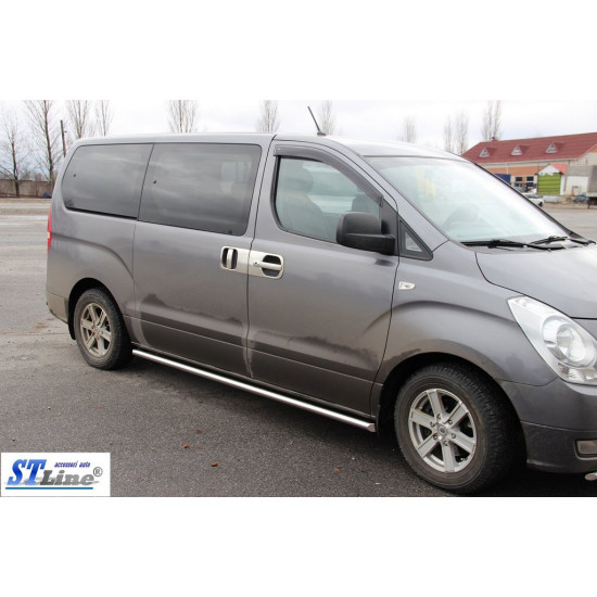 Бічні труби BB001 (2 шт., нерж.) 51 мм для Hyundai H200, H1, Starex 2008-2024 рр