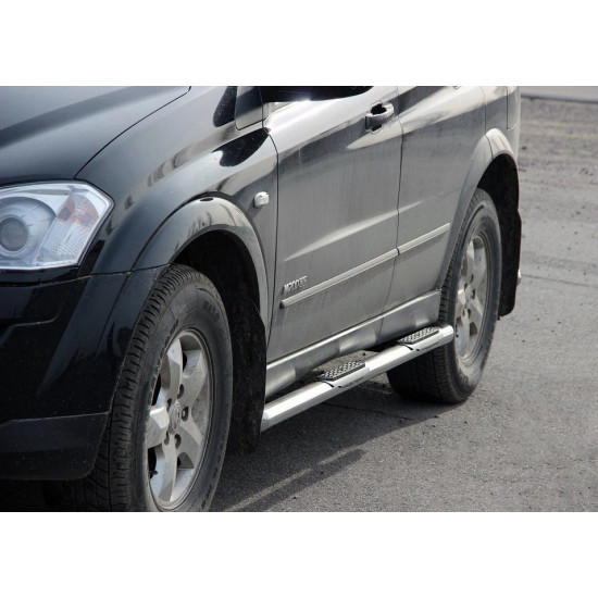 Бічні труби BB002 (2 шт., нерж.) для SsangYong Kyron 2008-2024 рр