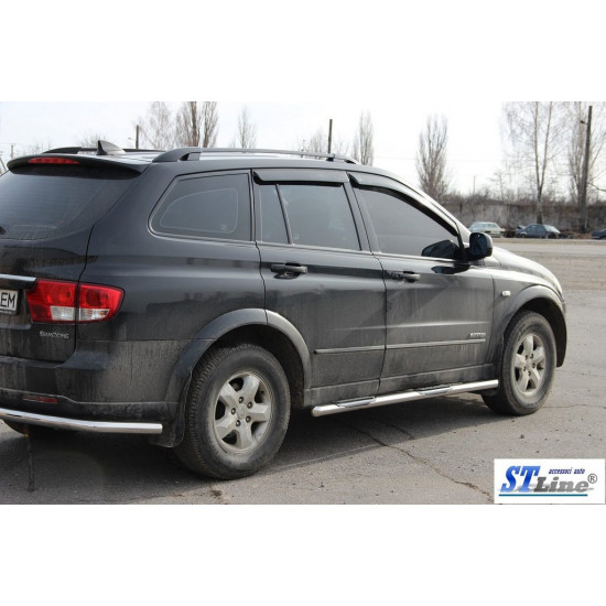 Бічні труби BB002 (2 шт., нерж.) для SsangYong Kyron 2008-2024 рр