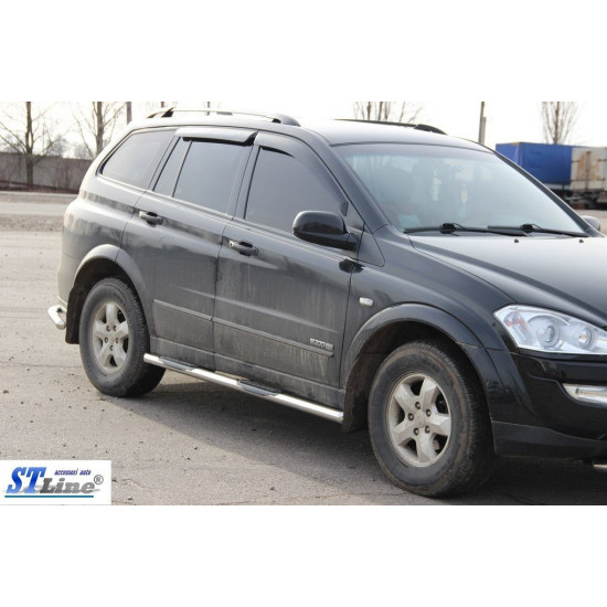 Бічні труби BB002 (2 шт., нерж.) для SsangYong Kyron 2008-2024 рр