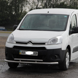 Передній захист ST016 (нерж.) 51/42 мм для Peugeot Partner Tepee 2008-2018рр