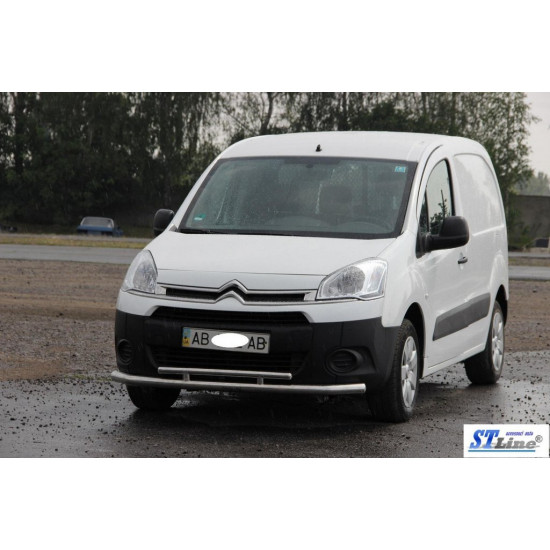 Передній захист ST016 (нерж.) 51/42 мм для Peugeot Partner Tepee 2008-2018рр