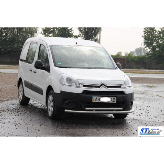 Передній захист ST016 (нерж.) 51/42 мм для Peugeot Partner Tepee 2008-2018рр