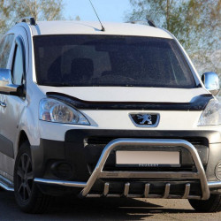 Кенгурятник WT003-Plus (нерж.) 60 мм для Peugeot Partner Tepee 2008-2018рр