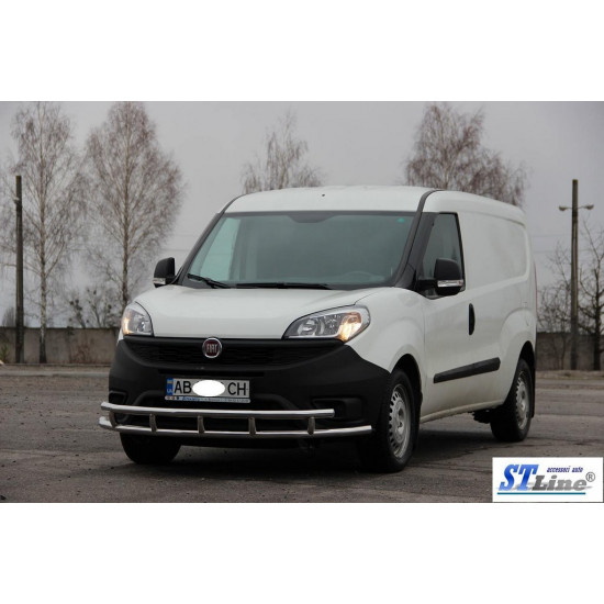 Передній захист ST016-3 (нерж.) 42/42 мм для Fiat Doblo II 2010-2022 рр