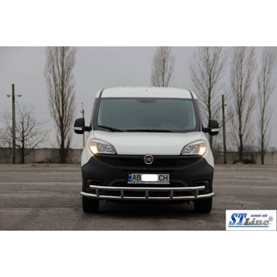 Передній захист ST016-3 (нерж.) 42/42 мм для Fiat Doblo II 2010-2022 рр