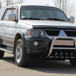 Кенгурятник QT006 (нерж) для Mitsubishi Pajero Sport 1996-2007