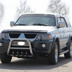 Кенгурятник QT006 (нерж) для Mitsubishi Pajero Sport 1996-2007