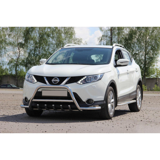 Кенгурятник WT003-Plus (нерж) для Nissan Qashqai 2014-2021рр