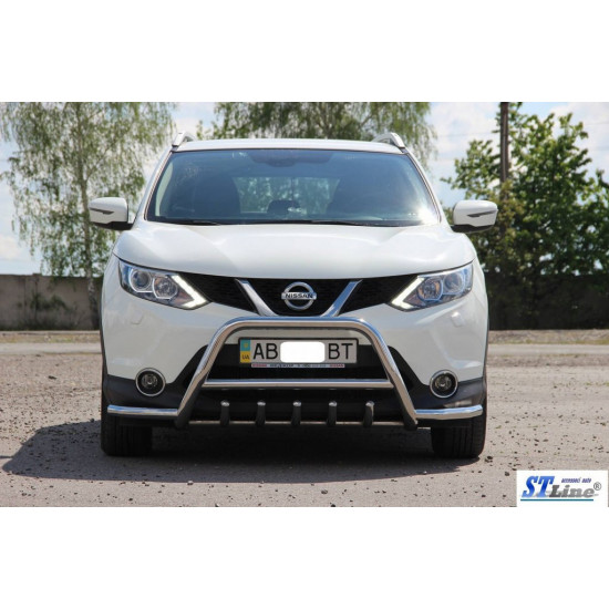 Кенгурятник WT003-Plus (нерж) для Nissan Qashqai 2014-2021рр