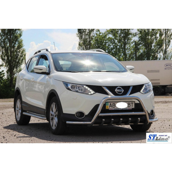 Кенгурятник WT003-Plus (нерж) для Nissan Qashqai 2014-2021рр