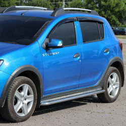 Бокові пороги KB001 (нерж) 42 мм для Dacia Sandero 2013-2020 рр