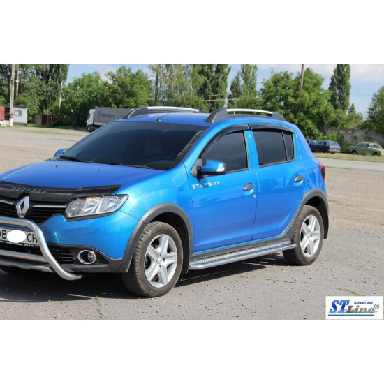 Бокові пороги KB001 (нерж) 51 мм для Dacia Sandero 2013-2020 рр