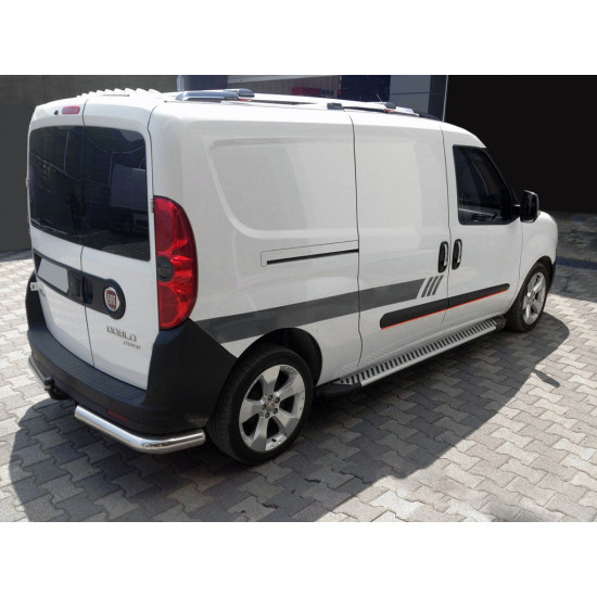 Бокові пороги Line (2 шт., алюміній) Стандартна база для Fiat Doblo II 2010-2022 рр