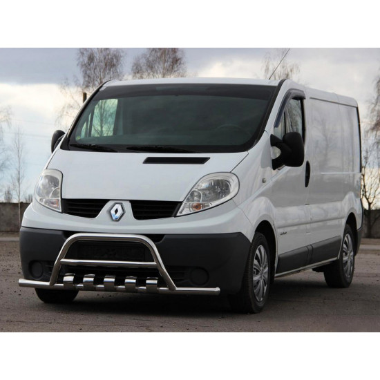 Кенгурятник з вусами WT003-15 (нерж.) для Opel Vivaro 2001-2015 рр