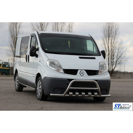 Кенгурятник з вусами WT003-15 (нерж.) для Opel Vivaro 2001-2015 рр