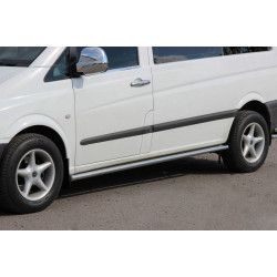 Бічні труби BB001 (2 шт., нерж.) d60, Довга база для Mercedes Vito W639 2004-2015рр