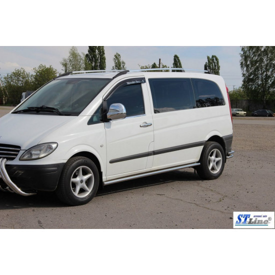 Бічні труби BB001 (2 шт., нерж.) d51, Коротка/Середня бази для Mercedes Viano 2004-2015 рр