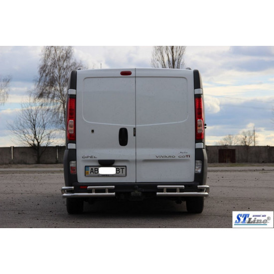 Задній захист AK003-Plus-2 (нерж) для Renault Trafic 2001-2015 рр