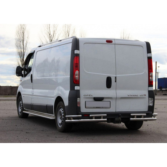 Задній захист AK003-Plus-2 (нерж) для Opel Vivaro 2001-2015 рр