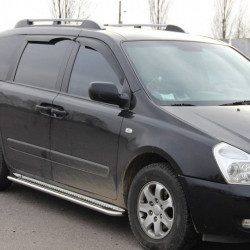 Бокові пороги KB001 (нерж) 42 мм для Kia Carnival 2002-2013 рр