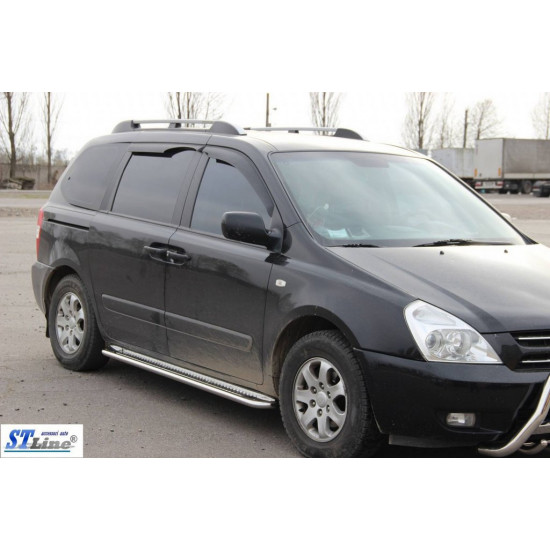 Бокові пороги KB001 (нерж) 42 мм для Kia Carnival 2002-2013 рр