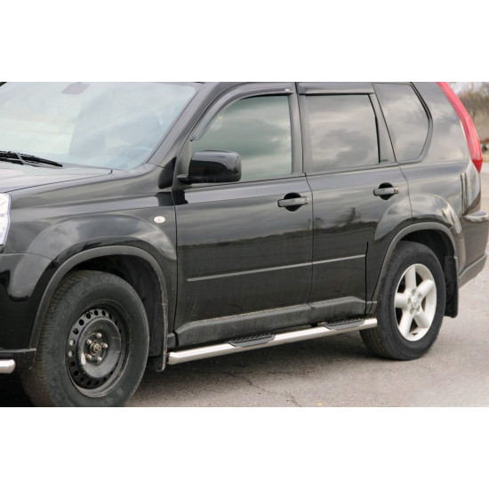 Бічні труби BB002 (2 шт., нерж) для Nissan X-trail T31 2007-2014рр