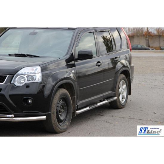 Бічні труби BB002 (2 шт., нерж) для Nissan X-trail T31 2007-2014рр